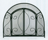 Black Wrought Iron Scroll Arched Screen w/ Doors #61036