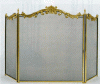 3 Panel Cast Solid Brass Screen w/ Elegant Scroll #61236